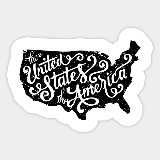 usa map proud independence day by United States of America Sticker by JOISDRAW ART